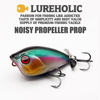 Lureholic 5cm 9g Zajos propeller Pop Prop Kemény csali Felületi Popper Horgászcsalik Édesvízi Pisztráng Bass Mesterséges csali