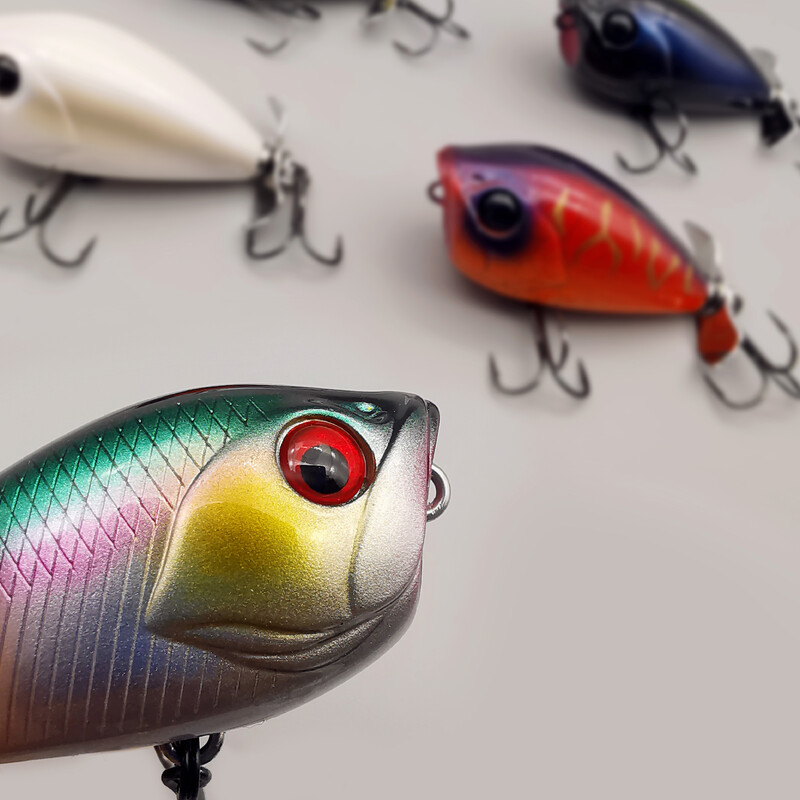 Lureholic 5cm 9g Triukšmingas sraigtas Pop Prop Kietas masalas paviršinis Topwater Popper žvejybos masalai Gėlavandeniai upėtakių ešerių dirbtiniai masalai