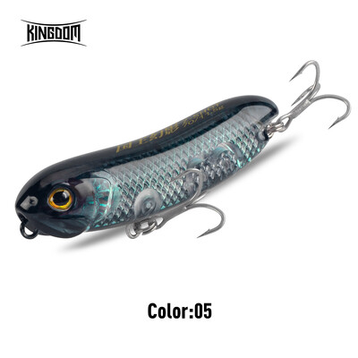 Kingdom Z-Dog 3D hologramma Topwater Makšķerēšanas māneklis 4,5 g 7,5 g 11,5 g 19 g Mākslīgi peldoši cieti ēsmas zīmulis Minnow virsmas mānekļi