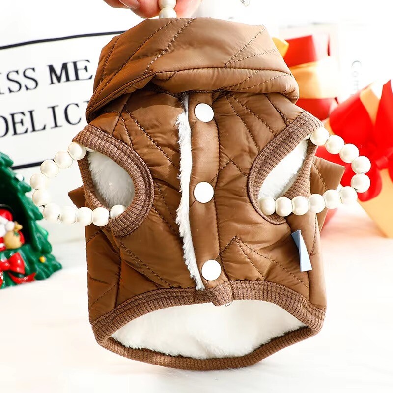 Kutyaruha Őszi/téli vastag macska hercegnő karácsonyi sál pamut kabát kis kutya maci házi kedvenc