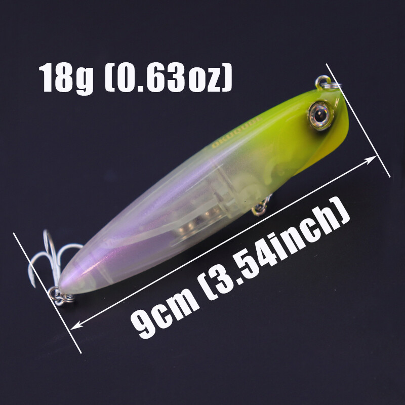 9cm 18g žvejybos masalas Lėtai skęstantys pieštukų vobleriai, toli liejami gėlo ir sūraus vandens magnetiniai barškučiai masalai, skirti ešerių žvejybai