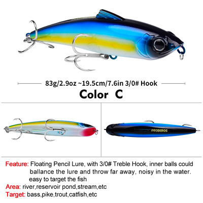 PROBEROS 1gab Makšķerēšanas ēsma Luya simulācijas cietā ēsma Putu zīmuļa pludiņa ēsma var noķert basa ezera jūras zvejas rīkus