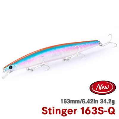 TSURINOYA 163S Itin ilgas liejimas skęstantis Minnow jūros žvejybos masalas STINGER 163 mm 34,2 g ešerių tunų sūraus vandens dideli kieti masalai