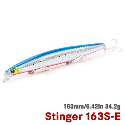 TSURINOYA 163S Itin ilgas liejimas skęstantis Minnow jūros žvejybos masalas STINGER 163 mm 34,2 g ešerių tunų sūraus vandens dideli kieti masalai