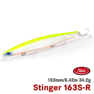 TSURINOYA 163S Itin ilgas liejimas skęstantis Minnow jūros žvejybos masalas STINGER 163 mm 34,2 g ešerių tunų sūraus vandens dideli kieti masalai