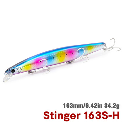 TSURINOYA 163S Itin ilgas liejimas skęstantis Minnow jūros žvejybos masalas STINGER 163 mm 34,2 g ešerių tunų sūraus vandens dideli kieti masalai