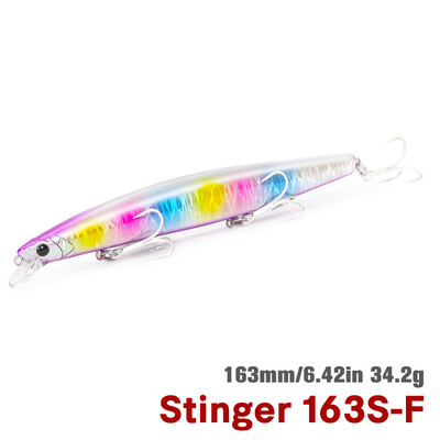 TSURINOYA 163S Itin ilgas liejimas skęstantis Minnow jūros žvejybos masalas STINGER 163 mm 34,2 g ešerių tunų sūraus vandens dideli kieti masalai