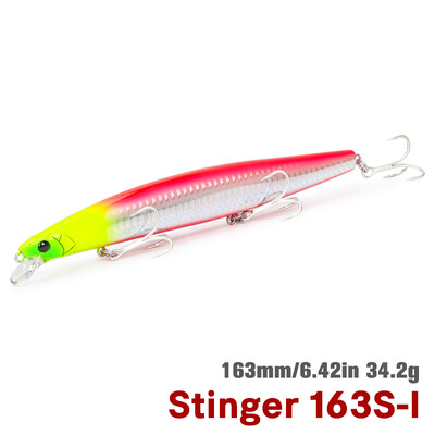 TSURINOYA 163S Itin ilgas liejimas skęstantis Minnow jūros žvejybos masalas STINGER 163 mm 34,2 g ešerių tunų sūraus vandens dideli kieti masalai
