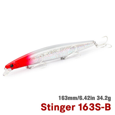 TSURINOYA 163S Itin ilgas liejimas skęstantis Minnow jūros žvejybos masalas STINGER 163 mm 34,2 g ešerių tunų sūraus vandens dideli kieti masalai