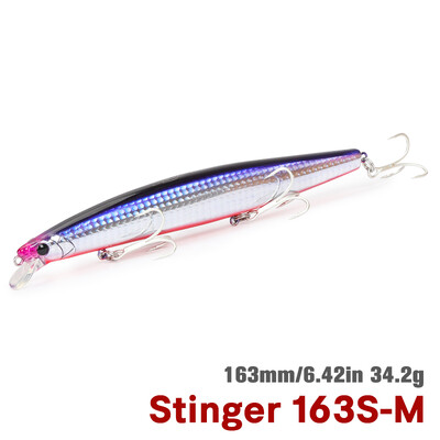 TSURINOYA 163S Itin ilgas liejimas skęstantis Minnow jūros žvejybos masalas STINGER 163 mm 34,2 g ešerių tunų sūraus vandens dideli kieti masalai