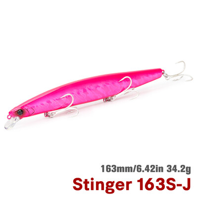 TSURINOYA 163S Itin ilgas liejimas skęstantis Minnow jūros žvejybos masalas STINGER 163 mm 34,2 g ešerių tunų sūraus vandens dideli kieti masalai