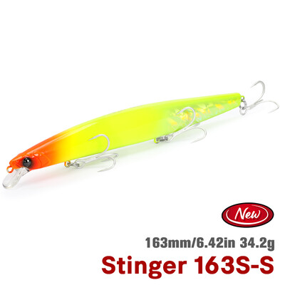 TSURINOYA 163S Itin ilgas liejimas skęstantis Minnow jūros žvejybos masalas STINGER 163 mm 34,2 g ešerių tunų sūraus vandens dideli kieti masalai