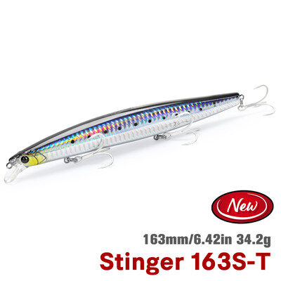TSURINOYA 163S Itin ilgas liejimas skęstantis Minnow jūros žvejybos masalas STINGER 163 mm 34,2 g ešerių tunų sūraus vandens dideli kieti masalai