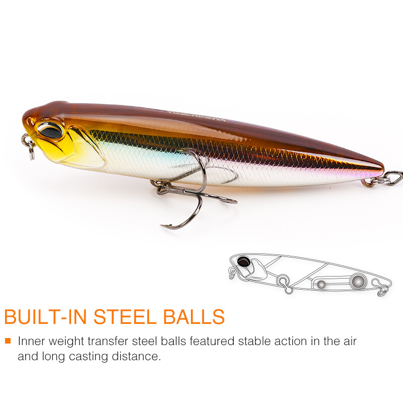 TSURINOYA plūduriuojantis pieštukas žvejybos masalas DW59 85 mm 10,5 g Topwater Crankbait Bass Snakehead Hard Baits plūduriuojantis Long Casting Jerkbait