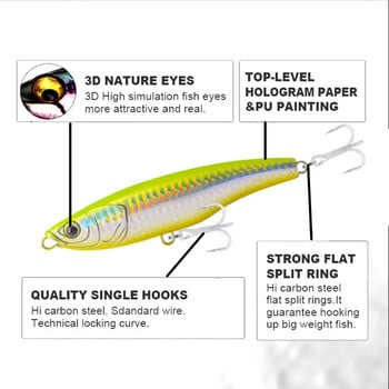 GREENSPIDER GT Fishing Saltwater Stick Изкуствена стръв Примамка за морски риболов Stickbait Pencil Lure Потъваща 110 mm 50 g