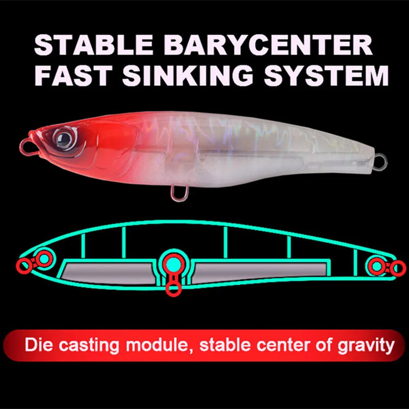 GREENSPIDER GT Žvejybos sūraus vandens lazda, dirbtinis masalas jūrinei žvejybai Stickbait pieštuko masalas, nuskendęs 110 mm 50 g