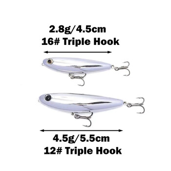 OUTKIT Риболовна примамка Плаващ молив StickBait примамка 4.5/2.8g воблери Topwater Crankbait примамки Artificiais Long Casting Hard Bait