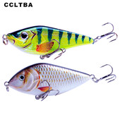 CCLTBA Sklandytuvas Jerkbait 7cm/7,5cm Kietieji masalai Žvejybos masalai Plastikiniai dirbtiniai vobleriai Barškučiai masalai Lydekos ešeriai Žūklės trūkčiojimo reikmenys