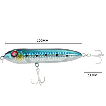 1Pcs 100mm 12g Молив Fishing spook lures Плаваща изкуствена стръв Твърда пластмаса Swimbait щука Bass Trout Lures Fishing PE017