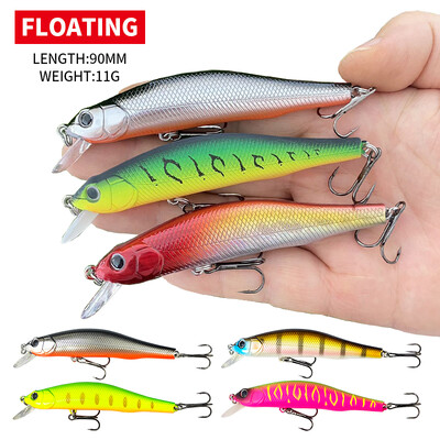 1tk 90mm 11g ujuv Minnow järve kalasööt Isca Pesca kunstforelli karpkalapüügi Minnow vobleriga kunstsööt 9128