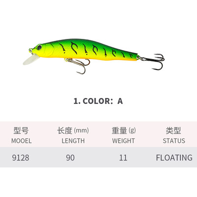1 vnt 90 mm 11 g plūduriuojantis Minnow ežero žvejybos masalas Isca Pesca dirbtinis upėtakių karpių žvejybos Minnow vobleris dirbtinis masalas 9128