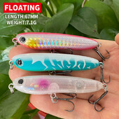 1 vnt. 67 mm 7,1 g pieštuku žvejybos masalas Topwater Doggy Walk Lure Plaukiojantis lazdelinis masalas Saltwater Bass Vobleriai Pesca Carp Fishing 9142