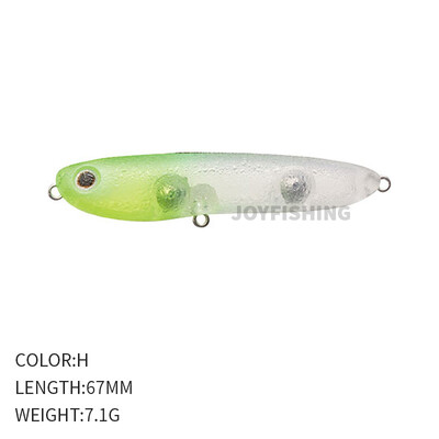 1 vnt. 67 mm 7,1 g pieštuku žvejybos masalas Topwater Doggy Walk Lure Plaukiojantis lazdelinis masalas Saltwater Bass Vobleriai Pesca Carp Fishing 9142