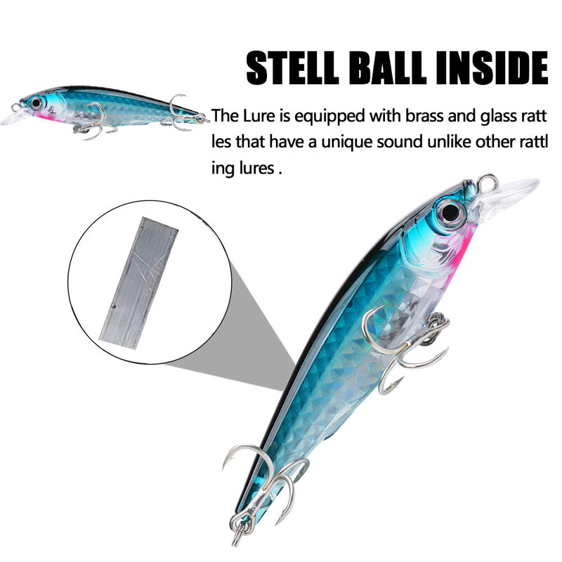 90 mm 9,5 g plūduriuojantis Minnow žvejybos masalas Pesca vobleris Saltwater Trout Bass Dirbtinis masalas Didmeninė prekyba barškučiais maudymosi priedai