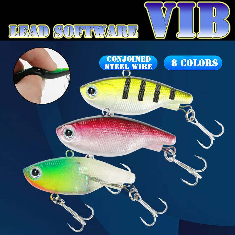 Minkštos žvejybos besisukančios masalo programinė įranga VIB silikoniniai masalai 13g 18g Jig Vibrate Tackle Skęstantys Crankbaits Spinner Bass Lydekos ešeriai 1vnt.
