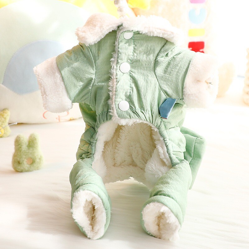 Kutyaruhák őszi/téli vastag aranyos deréktáska négylábú pamutkabát kis kutya maci házi kedvenc