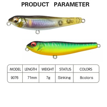 Прозрачни полезни принадлежности Crankbaits Pencil Baits със стоманена топка Minnow Lures Куки за зимен риболов