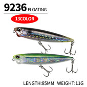 Paviršinis pieštukas žvejybos masalas 85mm 11g Topwater Walk The Dog Stickbait Vobleris Lydeka Bass Pesca Isca Hard Dirbtinis Jerkbait 9236