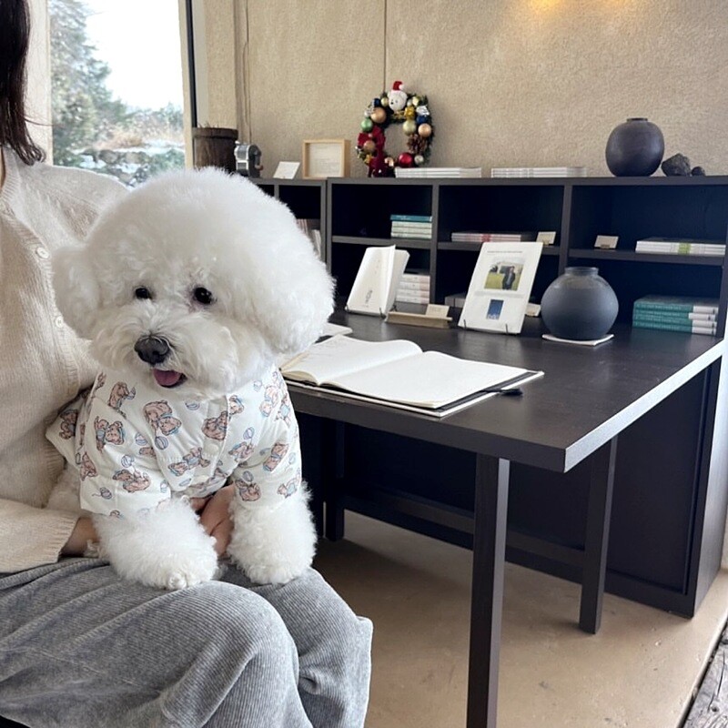 Topli puppy kaput Zimski zadebljali pamučni kaput Teddy Vest Punji kaput Bichon Frise Cardigan sa životinjskim printom Yorkshire Slatke jakne