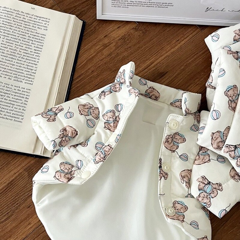 Topli puppy kaput Zimski zadebljali pamučni kaput Teddy Vest Punji kaput Bichon Frise Cardigan sa životinjskim printom Yorkshire Slatke jakne