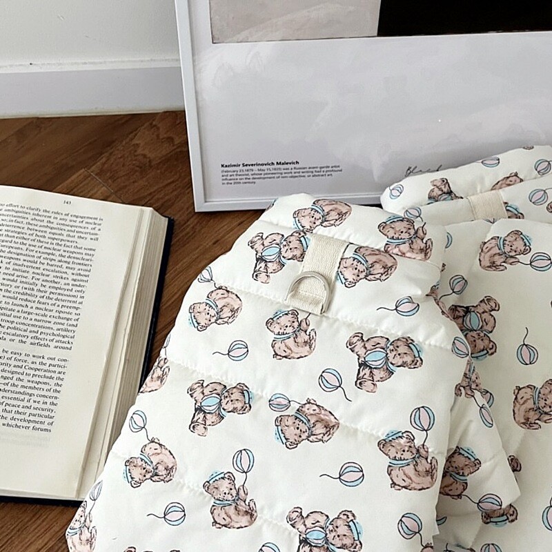 Topli puppy kaput Zimski zadebljali pamučni kaput Teddy Vest Punji kaput Bichon Frise Cardigan sa životinjskim printom Yorkshire Slatke jakne