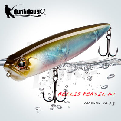 Hunthouse Realis Pencil Fishing Lure Stickbait Topwater Floating 2,56in/3,93in 0,19oz/0,5oz Τεχνητά σκληρά δολώματα για Pike Bass