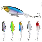 2 vnt Whopper Popper žvejybos masalas, skirtas basoms šamams lydekoms, plūduriuojantis pieštukas, besisukantis uodega, gėlo vandens sūraus vandens 75 mm/95 mm