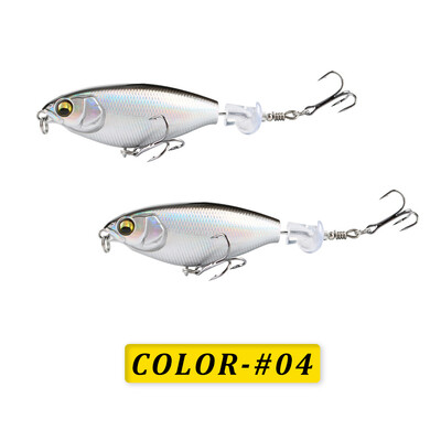 2 vnt Whopper Popper žvejybos masalas, skirtas basoms šamams lydekoms, plūduriuojantis pieštukas, besisukantis uodega, gėlo vandens sūraus vandens 75 mm/95 mm