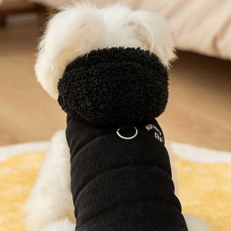 Šilti žieminiai drabužiai šuniui Sportinis stilius Šuo Striukė Paltas Raštas Siuvinėjimas Šuniuko liemenė Kailis Madingas Katės paltas Yorkie Pet Drabužiai