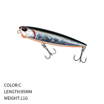 85 mm, 11 g peldošs zīmuļa makšķerēšanas māneklis Topwater Walking the Dogs Saldūdens peldēšanas vobleris līdakas basu mākslīgās cietās ēsmas