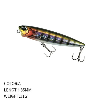 85 mm, 11 g peldošs zīmuļa makšķerēšanas māneklis Topwater Walking the Dogs Saldūdens peldēšanas vobleris līdakas basu mākslīgās cietās ēsmas