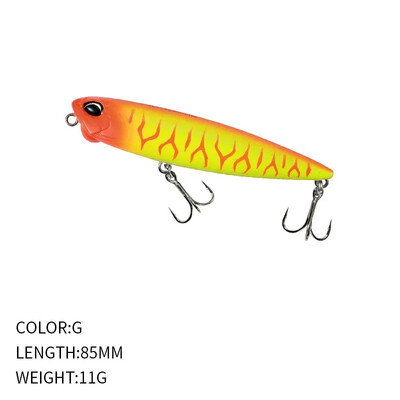 85 mm, 11 g peldošs zīmuļa makšķerēšanas māneklis Topwater Walking the Dogs Saldūdens peldēšanas vobleris līdakas basu mākslīgās cietās ēsmas