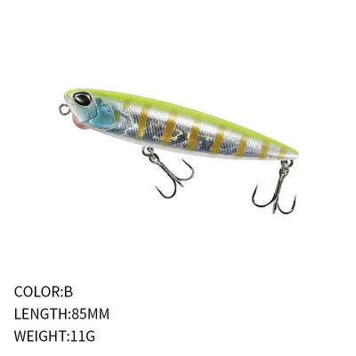 85 mm, 11 g peldošs zīmuļa makšķerēšanas māneklis Topwater Walking the Dogs Saldūdens peldēšanas vobleris līdakas basu mākslīgās cietās ēsmas