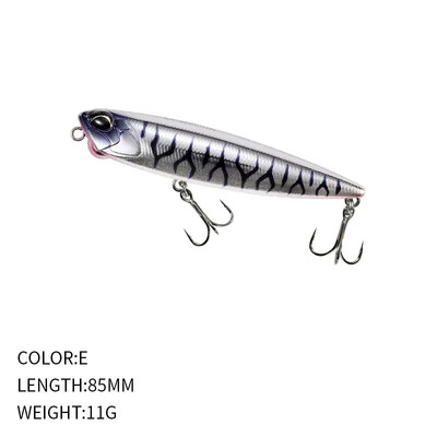 85 mm, 11 g peldošs zīmuļa makšķerēšanas māneklis Topwater Walking the Dogs Saldūdens peldēšanas vobleris līdakas basu mākslīgās cietās ēsmas