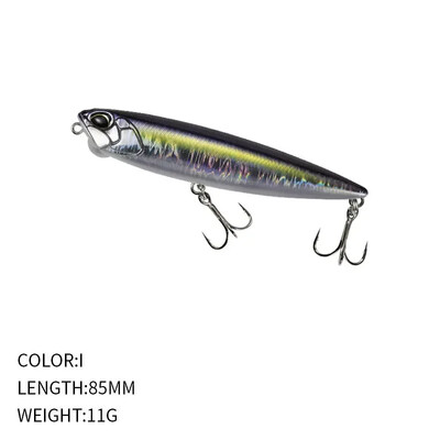 85 mm, 11 g peldošs zīmuļa makšķerēšanas māneklis Topwater Walking the Dogs Saldūdens peldēšanas vobleris līdakas basu mākslīgās cietās ēsmas