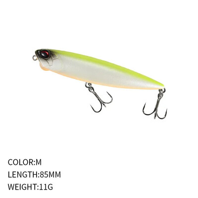 85 mm, 11 g peldošs zīmuļa makšķerēšanas māneklis Topwater Walking the Dogs Saldūdens peldēšanas vobleris līdakas basu mākslīgās cietās ēsmas