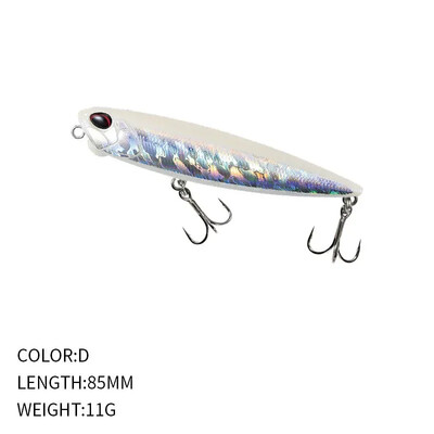 85 mm, 11 g peldošs zīmuļa makšķerēšanas māneklis Topwater Walking the Dogs Saldūdens peldēšanas vobleris līdakas basu mākslīgās cietās ēsmas