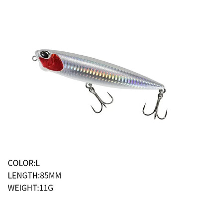 85 mm, 11 g peldošs zīmuļa makšķerēšanas māneklis Topwater Walking the Dogs Saldūdens peldēšanas vobleris līdakas basu mākslīgās cietās ēsmas