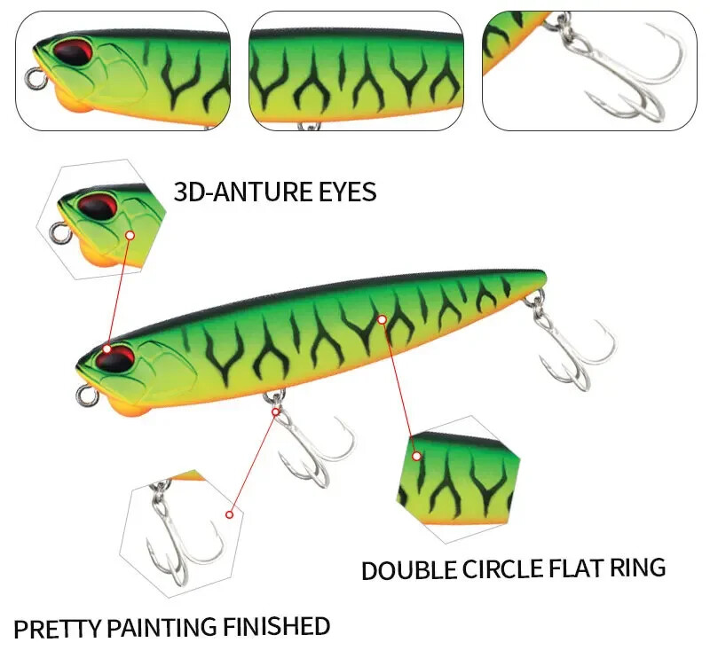 85 mm, 11 g peldošs zīmuļa makšķerēšanas māneklis Topwater Walking the Dogs Saldūdens peldēšanas vobleris līdakas basu mākslīgās cietās ēsmas