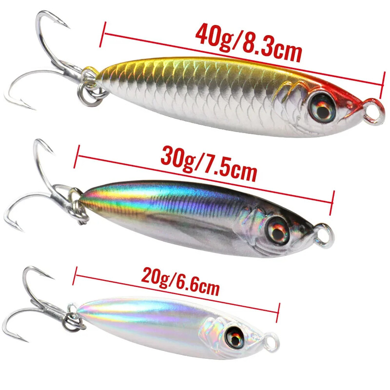 Metalni Jig mamac 20g 30g 40g Spinner 3D Eye Popper Tonuća olovka Spinning ribolovni pribor Udica Swimbait Pesca Spinnerbait mamac